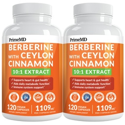 21-in-1 Berberin-Ergänzung mit Ceylon-Zimt-Kapseln - Dihydroberberin mit Chrom, Bittermelone & Grüntee-Extrakt - Berberin mit Ceylon-Zimt für Energieunterstützung (120 Ct) (Paket von 2)