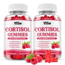 Cortisol Supplements Gummies for Women Sugar-Free Cortisol Gummies with Magnesium Glycinate Ashwagandha Rhodiola Rose Support Relaxation & Focus, Raspberry Flavor, 120 Count