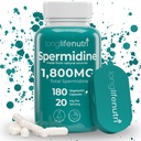LongLifeNutri Spermidine 20mg, Supports Cellular Health & Brain Function - 180 Count, 2 Serving Size, Vegan Capsules, Wheat Germ Extract, Naturally Support Wellness, Lab Tested, Crafted in USA