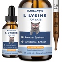 L-Lysine Ergänzung für Katzen - Immununterstützung - 60ML Lysin für Feline-Respirator, Niesen, Runny Nose, Augenfunktion - Natürliche Katze Antibiotische Tropfen - Roast Chicken Flavor