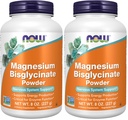 NOW Foods Supplements,Magnesium Bisglycinate Powder,Enzyme Function*,Nervous System Support*,8-Ounce,(Pack of 2)