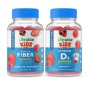 Lebensfähiger Zucker Kostenlose Preciotic Fiber Kids + Vitamin D Kinder, Gummis Bundle - Große Verkostung, Vitamin-Ergänzung, Glutenfrei, GMO frei, Kaugummi