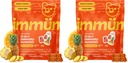 Grüns Immun Sugar Free Immunity Gummies with Vitamin C, Zinc, MCT Oil, & Turmeric - Daily Immune Support Supplement for Adults - Sour Pineapple Flavor (28 Count) (Pack of 2)