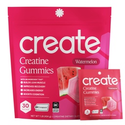 Create Creatine Gummies – Single-Serve Packs – 30ct – Watermelon | NSF Certified for Sport – Made with Creatine Monohydrate, Vegan & Gluten-Free, Anti-Melting Formula, 3 Gummies per Pack