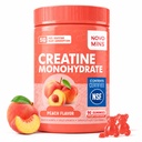 novomins Creatine Monohydrate Gummies for Men & Women, Chewables Creatine Monohydrate for Muscle Strength, Muscle Builder, Energy Boost, Pre-Workout Supplement-90 Peach