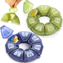 Runde Wöchentliche Pille Organizer, TPU Belagisiert, Reise-Pille Container 7 Tag, mit 7 großen Bestandteilen, Groß für tägliche Vitamine & Ergänzungen, niedliche Pille Fall mit großen Buchstaben und Braille (2 St.)