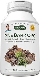 ANDREW LESSMAN Pine Bark OPC Anti-Oxidant Extrakte 30 Kapseln - Unterstützt Gewebe und Organsysteme, um schädigende Free-Radicals, Proanthocyanidine, Leistungsstarkes Antioxidans, keine Zusatzstoffe zu neutralisieren