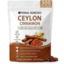 Primal Remedies Ceylon Cinnamon Capsules with MCT Oil, Non-GMO Ingredients, Gluten & Soy Free, Vegan Friendly, 300 Capsules