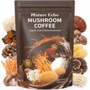 Nature Echo 15-in-1 Mushroom Coffee Powder - 2000mg Blend with Organic Lion’s Mane, Ashwagandha & L-Theanine - Supports Focus, Clarity & Calm Energy - Vegan Coffee Alternative, 30 Servings
