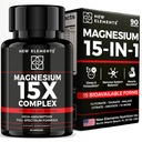 Magnesium 15-in-1 Complex 224mg – Multi Magnesium Supplement Capsules, Complete Magnesium Blend & Combo – Best All-in-One Full Spectrum Magnesium Complex for Women & Men, Sleep, Muscle, Nerve & Energy