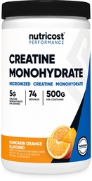 Nutricost Creatine Monohydrate Powder (Mandarin Orange, 500 Gram) - Micronized Creatine Supplement - Vegan, Non-GMO, Gluten Free