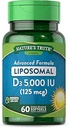 Nature's Truth Liposomal Vitamin D3 | 5000 IU | 60 Softgels | Non-GMO & Gluten Kostenlose Ergänzung