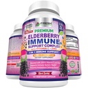 FRESH HEALTHCARE Elderberry Kapseln - High Potency Black Elderberry mit Zink & Vitamin C - Premium 3-in-1 Immununterstützung Vitamine für Erwachsene