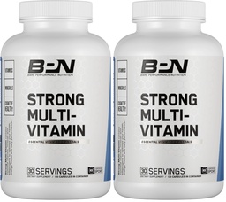 BARE PERFORMANCE NUTRITION, BPN Strong Multi-Vitamin, Foundational Health, Improved Mood and Sleep, Adaptogens, Improved Cognitive Health (Pack of 2)