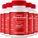 Heart Freedom Capsules, Official HeartFreedom Pills - Energy and Health Maximum Strength, Heart Freedom Circulation Support Capsules, All Natural Glyco Optimizer, Premium Formula Reviews (5 Pack)