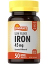 Sundance Iron 45mg langsame Freisetzung Pillen | 50 Tabletten | Essential Mineral Supplement | Vegetarisch, Non-GMO und Gluten freie Formel