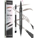9708 2-Tip Doppelend Augenbrauenstift, 2-in-1, mit Augenbrauenbürste. Wasserdichtes und schwitzendes Proof,Precise Liquid Brow, 5 Shades, Long-Lasting (3#Dark Brown)