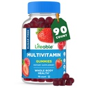 Lebensfähige Zucker Kostenlose Multivitamin Gummie | mit Eisen Vitamin A, C, D, E, Niacin, B6, Folate, B12, Biotin, Pantothensäure, Zink | Große Verkostung Erwachsene Multivitamin Gummy | 90 Gummie