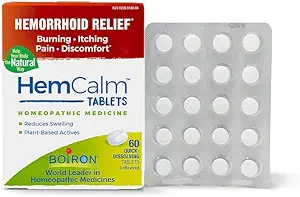 Boiron Hemcalm Hämorrhoid Relief Tabletten für juckende Schmerzen, Schwellung und Beschwerden, Weiß, 60 Graf