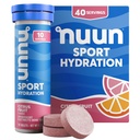 Nuun Sport Elektrolyt Tabletten mit Magnesium, Kalzium, Kalium, Chlorid & Natrium, Gluten Free & Vegan, Citrus Fruit, 4 Packung (40 Portionen insgesamt)