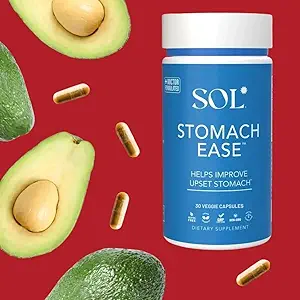 Stomach-Ease-Ergänzung mit Kurkuma - Neutralisiert Stomachsäure, Aids-Digestion, Eases Sodbrennen - Optimale Verdauungsstörung, 30 Einfache Schluckkapseln, SOL Nutrition