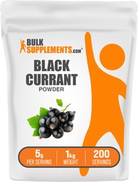 BulkSupplements.com Blackcurrant Powder - Black Currant Supplement, Superfood Supplement - Air Dried & Gluten Free, 5g per Serving, 1kg (2.2 lbs) (Pack of 1)