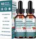 (2 Pack) Glucosamina Condroitin MSM Liquid Drops - Supplemento di supporto congiunto ad alta resistenza con Elderberry, Boswelia, Bromelain, Acido Ialuronico - Supporto Immune Antiossidante per Adulti, Uomini e Donne