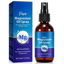 Natural Magnesium Oil Spray – 60 mL (2.0 fl oz) | Magnesium Chloride Topical Body & Foot Mist, Alcohol-Free Formula – Leak-Proof Bottle