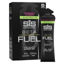 Science in Sport BETA Fuel + Electrolyte Gels - Electrolyte Energy Gel - Optimal 1:0.8 Ratio Maltodextrin & Fructose - 40g Carbohydrates & 200mg Sodium - Raspberry & Lemon Flavor - 6 Count