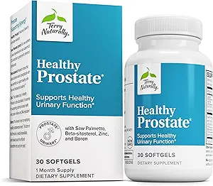 Terry Naturally Healthy Prostata - Nahrungsergänzung mit Boron, Saw Palmetto & Zink - Prostata & Urinary Tract Health Support - Non-GMO & Gluten-Free Softgels - 30 Softgels