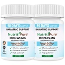 Carbonyl Eisen Tablet 65 mg mit 270 mg Vitamin C |180 Tage Versorgung | für Frauen/Men | Hohe Potenz Bariatric Vitamine für WLS Patienten mit Magen-Bypass | Dye Free (2)