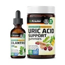 BIO KRAUTER Cilantro Tincture 2 Fl. Oz. & Uric Acid 60 Gummies.