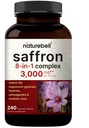 NatureBell Saffron 8-in-1 Complex, 240 Vegetarian Capsules – Saffron Supplement with Ashwagandha, L-Theanine, Rhodiola Rosea – Made for Men and Women – Non-GMO, cGMP Manufactured