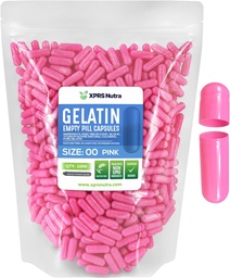 XPRS Nutra Size 00 Empty Capsules - 1000 Count Empty Gelatin Capsule - Pillole DIY Capsule Filling - Fillable Pill Gel Caps per Do-It-Yourself Supplements (Pink)