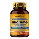 SANDHUHERBALS Zink 30mg Kapseln für Männer und Frauen | 120 Count (Paket von 1) | Zink Supplements für Immune & Antioxidant Support | Zink 30 mg Supplement unterstützt die Hautgesundheit