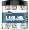 Earthborn Elements L-Threonin 200 Kapseln, essentielle Aminosäure, rein und unverdünnt, keine Zusatzstoffe