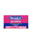 Benadryl Ultratabs Allergy Medicine, 25 mg Diphenhydramine HCl Antihistamine Tablets per freddo e allergia Rilievo di sintomi come starnuti, Runny Nose, Itchy Eyes & Throat, Hay Fever, 100 Count Tablets