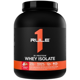 Rule 1 Proteins R1 Protein Whey Isolate, Strawberries & Crème, 76 Servings | 25g of Protein from Whey Isolates and Hydrolysate isolates for Workout Recovery and anytime use