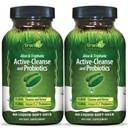 Irwin Naturals Aloe & Triphala Active Cleanse + Probiotics - Natural Digestive Support - Gentle, Effective Detox + Elimination 2-Part Colon Care - Nourish + Balance - 60 Liquid Softgels (2 Pack)