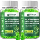 2 Pack Sea Moss Gummis - 120 Vegan Irish Moss Gummy Bears - Hergestellt mit Natur & Bio Sea Moss Gel, Bladderwrack & Burdock Root - Seamoss Supplement für Energie, Immununterstützung