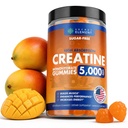 Secret Element Creatine Monohydrate Gummies 5000 mg per Serving, Sugar Free Vegan Gummies, Non-GMO, Creatine Chews for Women & Men, 30 Servings, 120 Gummies, Mango Flavor