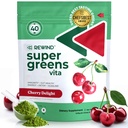Best Tasting Super Greens Powder mit 40+ Superfoods – Delicious Daily Green Powder mit Vitamin B12, Zink, Vitamin C, Magnesium & Calcium – Green Juice Superfood Mix - Cherry Flavor