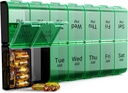 Extra große Pille Organizer 2 Mal pro Tag, XL 7 Tage Pille Box AM PM, Jumbo Wöchentliche Pille Fall, Tägliche Nacht übergroße Medizin Organizer, Vitamin Holder, Big Pill Container, zweimal pro Tag Pill Organizer
