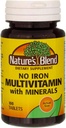 Nature's Blend Multiple Vitamin mit Mineralien Tabletten Kein Eisen - 100 Tabletten, Packung von 3
