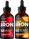 Flüssige Eisenergänzung, Eisen Tropfen, Frauen und Männer, B6, B9, B12, Vitamin C, Anämie, Blut Builder, Folat, Rote Blutzelle, Immununterstützung, MCT Öl, Citrus, Mischbeere