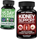 Kidney Support Cleanse Detox & Repair 120 Caps - zusammen mit - 15 Tage Cleanse | Colon Detox mit natürlichem Laxativ