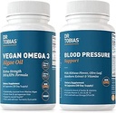 Dr. Tobias Vegan Omega 3 Algae Öl- und Blutdruckunterstützungsergänzung, unterstützt normale Kreislaufgesundheit, Gut Immunfunktion und allgemeines Wellness, Non-GMO