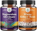 Bundle von Magnesium Glycinate 400mg Kapseln und weißen Nierenbohnen Energie Booster - Weiße Nierenbohnen Extrakt Pille und natürliche vegetarische Ergänzungen