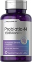 Horbäach Probiotics 120 Billion CFU | 14 Strains mit Präbiotika | für Frauen & Männer | 50 Kapseln | Vegetarisch, Non-GMO & Gluten Kostenlose Ergänzung
