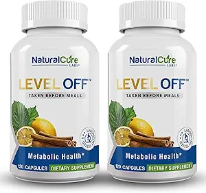 Natürliche Cure Labs Level Off Anti Spike Formel Glucose Ergänzung – Kapseln für Stoffwechsel Gesundheit, Hilft Moderate Glucose Spikes, Vegan, Non-GMO, Glutenfrei (240 Zähler (Pack von 2))